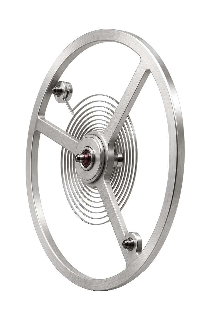 Swiss watch balance wheel with its hairspring